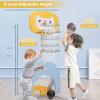 AKUSTIK 3 in 1 Toddlers Basketball Hoop Stand, Adjustable Height Sports Center with Basketball Soccer Golf Game Set, Portable Indoor Outdoor Activity Playset Gift for Kids 1-3 (Yellow) view 4