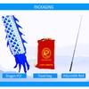 DSJUGGLING 26.2 FT 3D Blue Dragon Silk-Like Flowy Spinning & Shaking Poi, 8 Meters Flinging Blue Celadon Dragon Spiral Practice Ribbon Streamer with Fiberglass Handsticks + Travel Bag! view 3