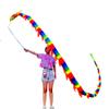 DSJUGGLING 3D Colorful Dragon Silk Flowy Spinning & Shaking Poi - Flinging The Dragon Spiral Practice Ribbon Streamer with Fiberglass Handsticks + Travel Bag! (5 Meters (16.4 FT), Rainbow Color) view 1