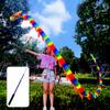 DSJUGGLING 3D Colorful Dragon Silk Flowy Spinning & Shaking Poi - Flinging The Dragon Spiral Practice Ribbon Streamer with Fiberglass Handsticks + Travel Bag! (5 Meters (16.4 FT), Rainbow Color) view 3
