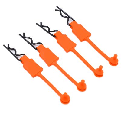 Dilwe RC Body Clip Retainer, 4PCS 1/10 RC Car Shell Bolt, RC Car Shell Bolt Clip Model Car Body Clips Pins Compatible with ARRMA Axial SCX10 GEN8 RC Car RC Accessories(Orange)