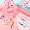 Sureio 24 Pcs Little Girl Jewelry Set Kids Unicorn Necklace Cute Woven Bracelet Ring for Girls Pretend Dress up Party Favor (Vivid Style) view 2