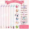 Sureio 24 Pcs Little Girl Jewelry Set Kids Unicorn Necklace Cute Woven Bracelet Ring for Girls Pretend Dress up Party Favor (Vivid Style) view 3