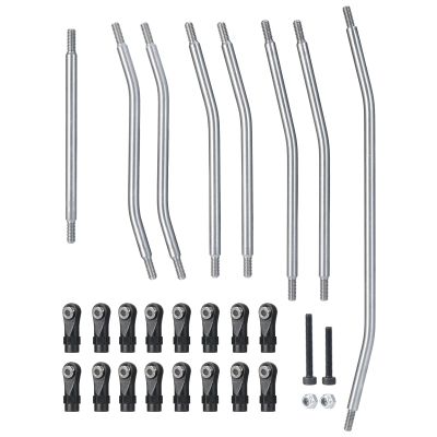 Que-T 1 Set Metal Steering Pull Rod Link Linkage for 1: 10 RC Axial SCX10 90048 RR10 90053 Crawler Car Silver