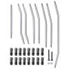 Que-T 1 Set Metal Steering Pull Rod Link Linkage for 1: 10 RC Axial SCX10 90048 RR10 90053 Crawler Car Silver view 1