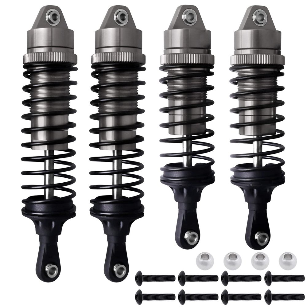Hobbyfire Shocks Aluminum Threaded Absorber Damper Upgrades Parts Accessories for 1/10 Traxxas Slash 4x4 Rustler 4X4 VXL Stampede 4X4 Hoss 4X4 Replace 5862 (Gray)