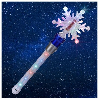 Light Up Frozen Snowflake Wand- Snowflake Spinning Wands,Magic Wand Rotating Toy for Girls and Boys, Magic Princess Sensory Toys,Christmas & Birthday Gift (Blue)