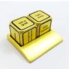 Bescon Promotional Motivational Solid Metallic Dice Set, 2pcs Motivational Desktop Metal Dice Set One Inch D6, Matt Golden Finish view 1