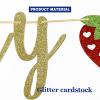 Berry First Birthday Banner, Glitter Strawberry Banner, 1st Birthday Decor (Gold) view 3