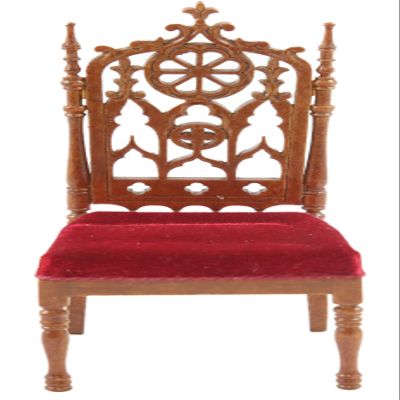 Melody Jane Dolls Houses Dollhouse Red Walnut Jacobean Side Chair JBM Miniature Dining Room Furniture