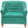 Melody Jane Dolls Houses Dollhouse 1880 Green Leather Club Sofa JBM Miniature Living Room Furniture view 1