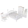 Melody Jane Dolls Houses Dollhouse White & Gold Double Bedroom Furniture Set with Spindle Frame 1:12 view 1