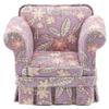 JBM Miniatures Dollhouse Purple Floral Country Armchair Living Room Furniture view 1