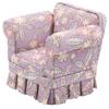 JBM Miniatures Dollhouse Purple Floral Country Armchair Living Room Furniture view 2