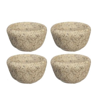 Melody Jane Dolls Houses Dollhouse Stone Finish Bowl Dish Set Miniature Dining Cafe Kitchen Accessory