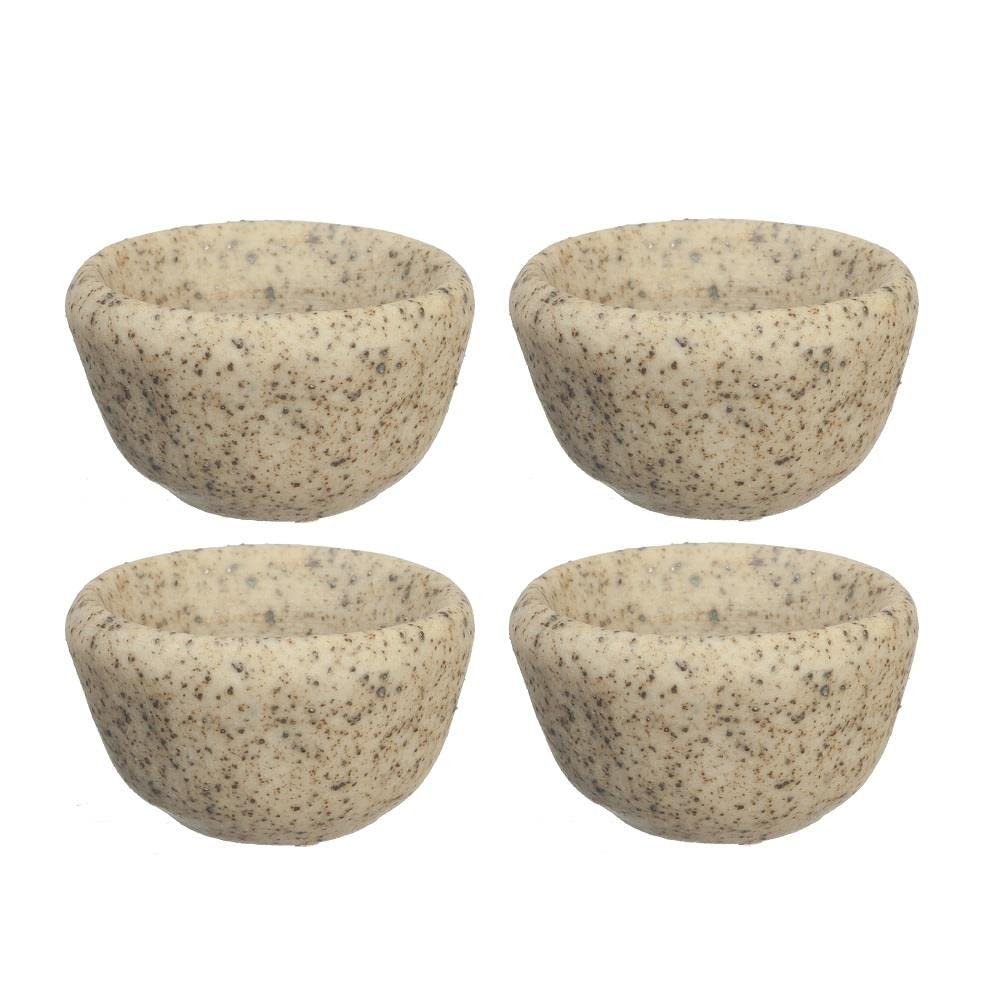 Melody Jane Dolls Houses Dollhouse Stone Finish Bowl Dish Set Miniature Dining Cafe Kitchen Accessory