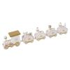 Christmas Wooden Train Set Five-Section Mini Train Set Christmas Party Tabletop Decoration Snowman Train Ornament Under Xmas Tree Decors Party Favor Home Decor (Train-White) view 1