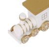 Christmas Wooden Train Set Five-Section Mini Train Set Christmas Party Tabletop Decoration Snowman Train Ornament Under Xmas Tree Decors Party Favor Home Decor (Train-White) view 3