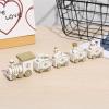 Christmas Wooden Train Set Five-Section Mini Train Set Christmas Party Tabletop Decoration Snowman Train Ornament Under Xmas Tree Decors Party Favor Home Decor (Train-White) view 4