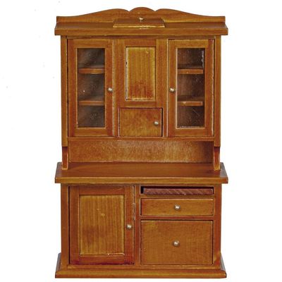Melody Jane Dolls Houses Dollhouse Walnut Flour Dresser Hutch Miniature Kitchen Pantry Furniture 1:12