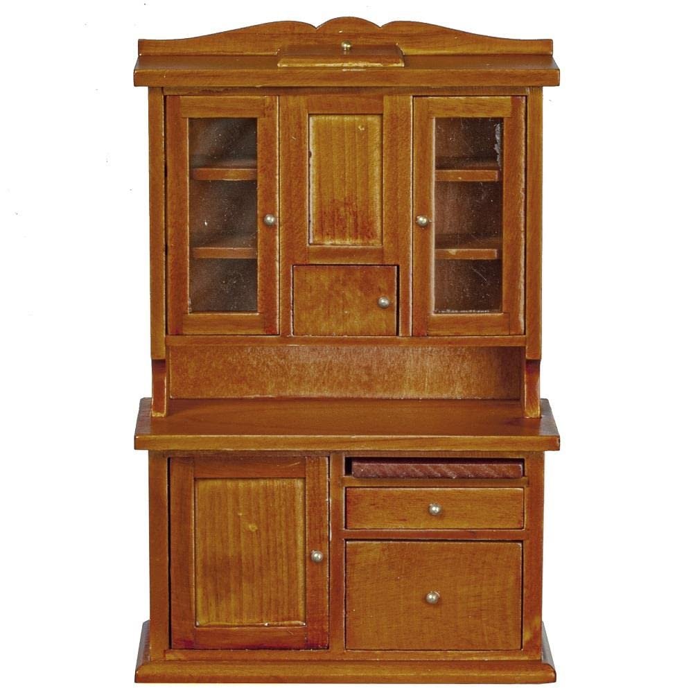 Melody Jane Dolls Houses Dollhouse Walnut Flour Dresser Hutch Miniature Kitchen Pantry Furniture 1:12