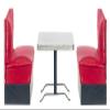 Melody Jane Dolls Houses Dollhouse 1950s Booth Table & Red Benches 1:12 Cafe Diner Kitchen Furniture view 1