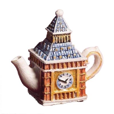 Melody Jane Dolls Houses Dollhouse Big Ben Clock Tower Teapot Miniature Kitchen Dining Accessory 1:12