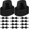 SATINIOR Magician Costume Headwear Set, Includes 12 Pieces Black Top Hat and 12 Bow Ties, Adjustable Length Bow Ties for Party, Costume Accessories for Halloween, Cosplay, Stage Performances, Black view 1