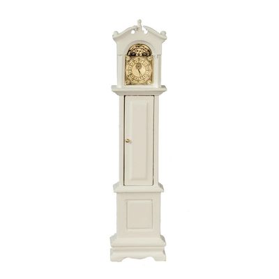 Dollhouse White Victorian Grandfather Clock Miniature Hall Furniture 1:12 Scale