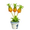 Dollhouse Pineapple Plant in Blue Vase Miniature Flower Decor Accessory 1:12 view 1
