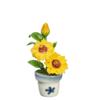 Dollhouse Yellow Sunflowers in Blue Vase Miniature Flower Decor Accessory view 1