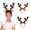 2pcs Reindeer Antler Headbands Christmas Reindeer Ear Headband Sequined Antlers Headpiece with Bell Christmas Party Hair Accessories One Size Fits All view 1
