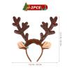 2pcs Reindeer Antler Headbands Christmas Reindeer Ear Headband Sequined Antlers Headpiece with Bell Christmas Party Hair Accessories One Size Fits All view 3