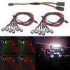 2Pack HIRCQOO 6LED RC Car LED Light Headlights Taillight Lighting Compatible with Traxxas HSP Tamiya Redcat RC4WD Axial SCX10 Kyosho Arrma 1/8 1/10 1/12 RC Car (2Red & 2White & 2Colorful -Flash Light) view 1