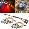 2Pack 8LED 8mm 2Red,8mm 2White & 5mm 4Yellow RC Car LED Light Headlights Taillight Lighting with JR Y Cable Compatible with Traxxas HSP Redcat RC4WD Axial HPI Kyosho Arrma 1/8 1/10 DIY RC Car Truck view 1