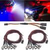 2Pack HIRCQOO 6LED RC Car LED Light Headlights Taillight Lighting with JR Y Cable Compatible with Traxxas HSP Tamiya Redcat RC4WD Axial Kyosho Arrma 1/8 1/10 1/12 RC Car Truck (2Blue + 2White + 2Red) view 1