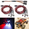 2Pack HIRCQOO 4LED RC Car LED Light Headlights Taillight Lighting with JR Y Cable Compatible with Traxxas HSP Tamiya Redcat RC4WD Axial HPI Kyosho Arrma 1/8 1/10 1/12 RC Car,2Red & 2White (3mm LEDs) view 1