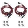 2Pack HIRCQOO 4LED RC Car LED Light Headlights Taillight Lighting with JR Y Cable Compatible with Traxxas HSP Tamiya Redcat RC4WD Axial HPI Kyosho Arrma 1/8 1/10 1/12 RC Car,2Red & 2White (3mm LEDs) view 4