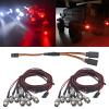 2Pack HIRCQOO 8LED RC Car LED Light Headlights Taillight Lighting with JR Y Cable Compatible with Traxxas HSP Tamiya Redcat RC4WD Axial SCX10 Kyosho Arrma 1/8 1/10 1/12 RC Car Truck,4Red & 4White view 1