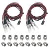 2Pack HIRCQOO 8LED RC Car LED Light Headlights Taillight Lighting with JR Y Cable Compatible with Traxxas HSP Tamiya Redcat RC4WD Axial SCX10 Kyosho Arrma 1/8 1/10 1/12 RC Car Truck,4Red & 4White view 4