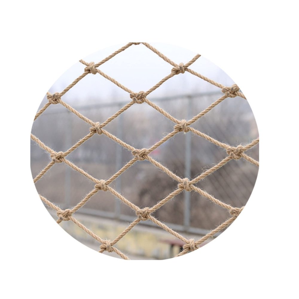 Rope Net Hemp, Treehouse Safety Nets Cargo Rope Heavy Duty Netting Indoor Stair Fence Playground Railing Protective Net Swing Rope Ladder Mesh (Size : 2 * 2m(7 * 7ft))