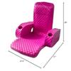 TRC Recreation Folding Baja Chair Foam Swimming Pool Float, Portable Super Soft Floating Lounger with 2 Cup Holders for Beach Essentials, Pink view 2