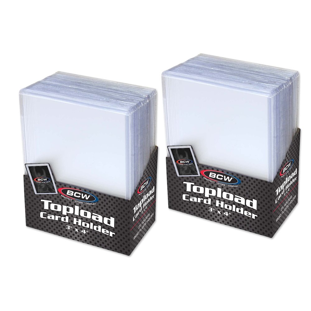 BCW 3x4 Topload Card Holder - Standard - 50ct | Rigid PVC Trading Card Protection for Baseball Cards, Football Cards, and Trading Cards Like Pokmon and MTG | Holds Cards Up to 20pts