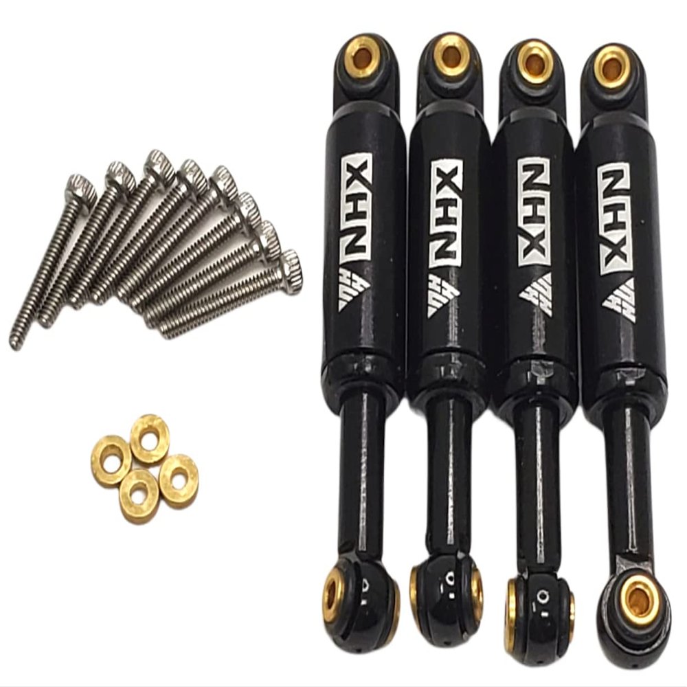 NHX Aluminum Shocks with Built-in Shock Spring Set (4pcs) Black : SCX24