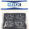 NHX RC 1.0" 5P Aluminum Beadlock Crawler Wheels Rims Black 4pcs: Axial SCX24 view 4