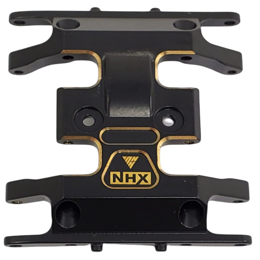NHX RC Black Brass Center Gear Box Mount/Aluminum Skid Plate : SCX24