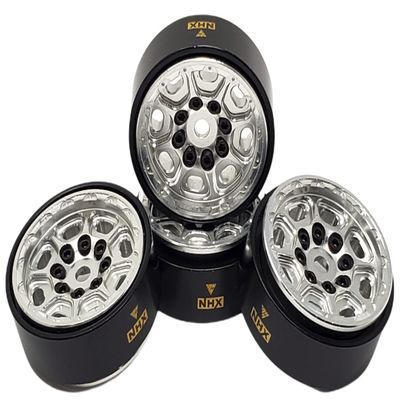 NHX RC 1.0" 8H Alum Beadlock Crawler Wheels Rims Silver 4 w/Brass Weight : SCX24