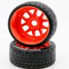 Power Hobbies Powerhobby 1/8 GT Beast Belted Mounted Tires Soft 17mm Wheels (4) Arrma Infraction/Limitless/HoBao/GRP (Orange) view 3