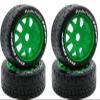 Power Hobbies 1/8 GT Beast Belted Mounted Tires Medium 17mm Wheels (4) Arrma Infraction/Limitless/HoBao/GRP (Green) view 1
