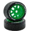 Power Hobbies 1/8 GT Beast Belted Mounted Tires Medium 17mm Wheels (4) Arrma Infraction/Limitless/HoBao/GRP (Green) view 2